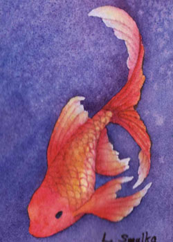 "One Fish" by  Linda Smulka,  Madison WI - Watercolor